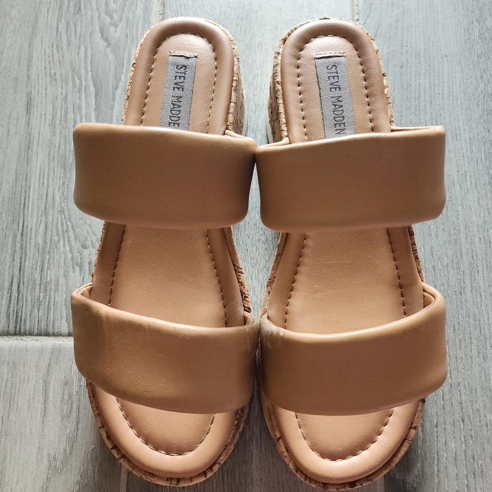 Steve Madden Defuse Tan Leather Women's Sandals